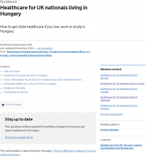 Healthcare For UK Nationals Living In Hungary